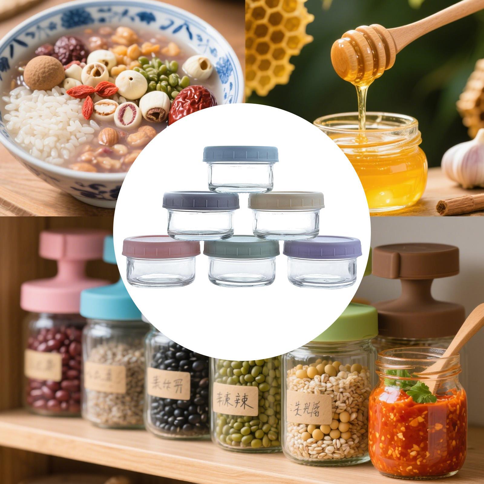 Food Storage Glass Set - Mini Glass Jars with Leakproof Lids