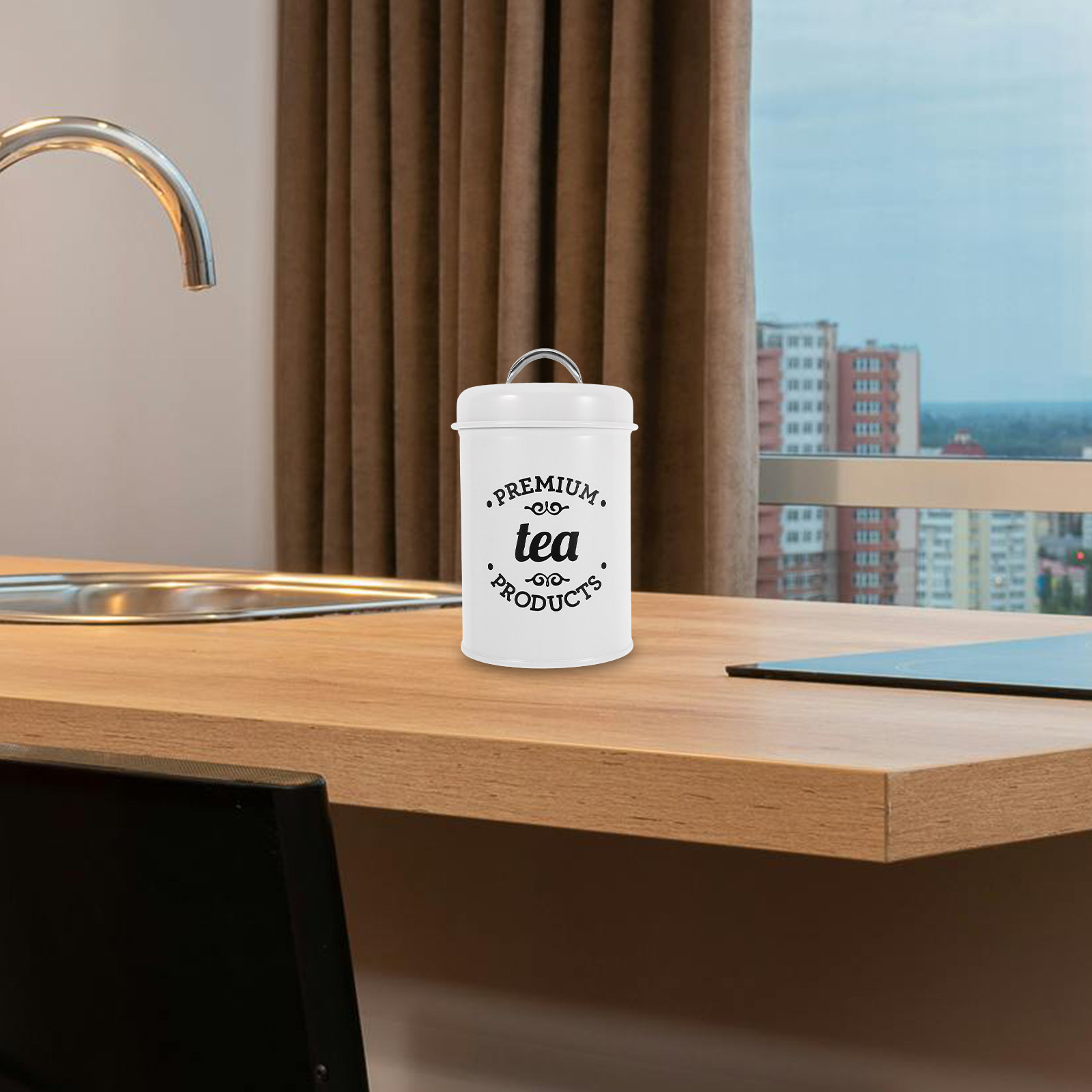 Food Storage Jars & Containers - Elegant Airtight Iron Canister Set Coffee
