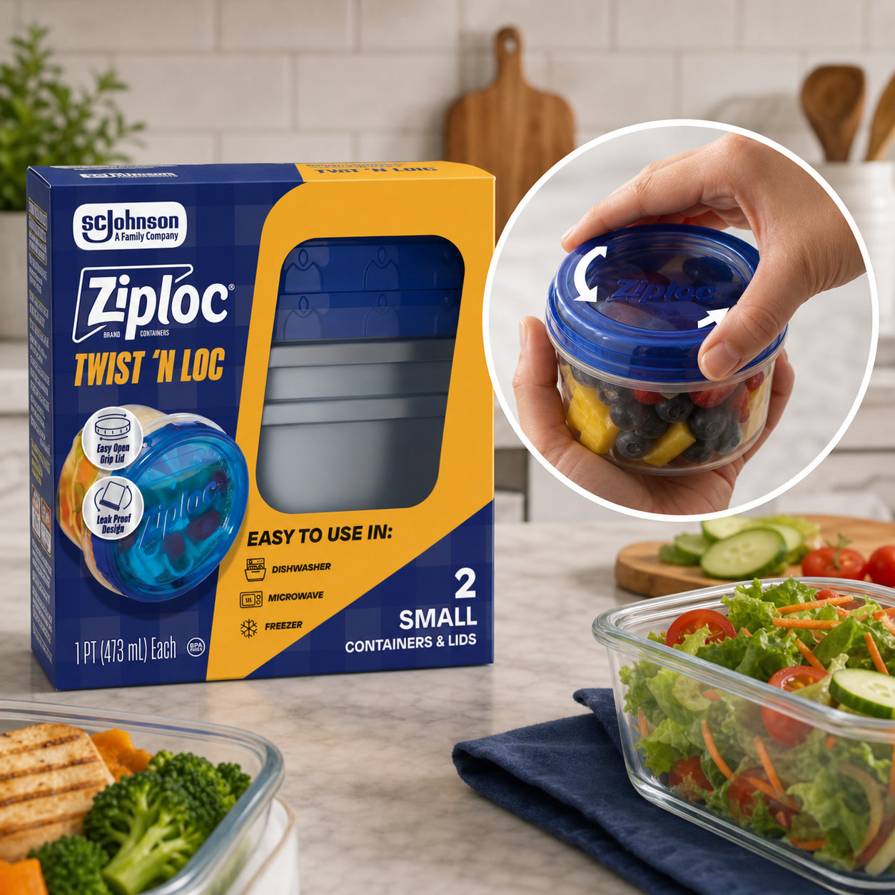Lock And Lock Food Storage - 2ct Small Twist Lock Food Storage