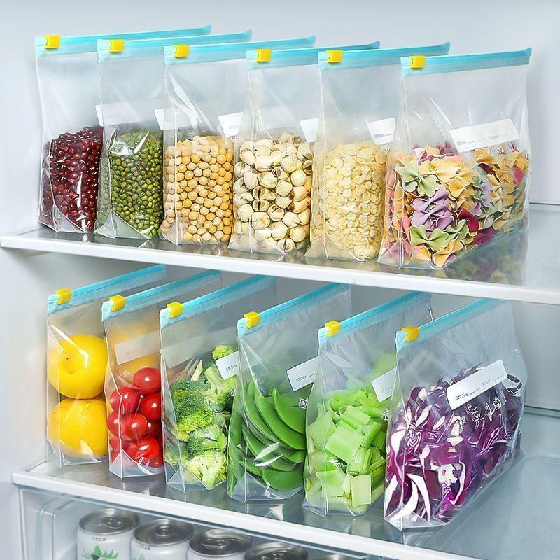 Food Storage Zipper Bags - 100Pcs Slider Gallon Food Storage Freezer