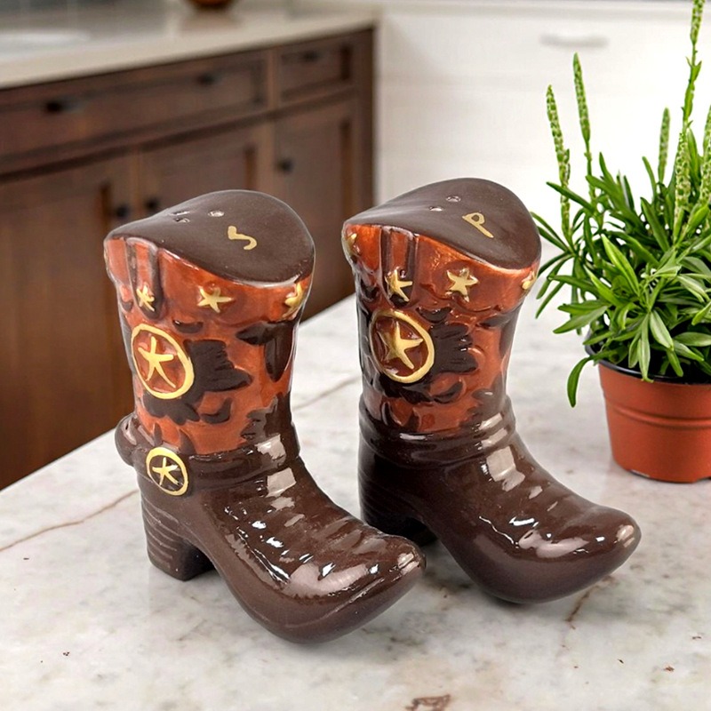 Food Storage Jars & Containers - Vintage Boots Ceramic Spice Jar Japanese