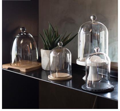 Food Storage Glass Set - Glass Fresh-keeping Cover Cake Plate with