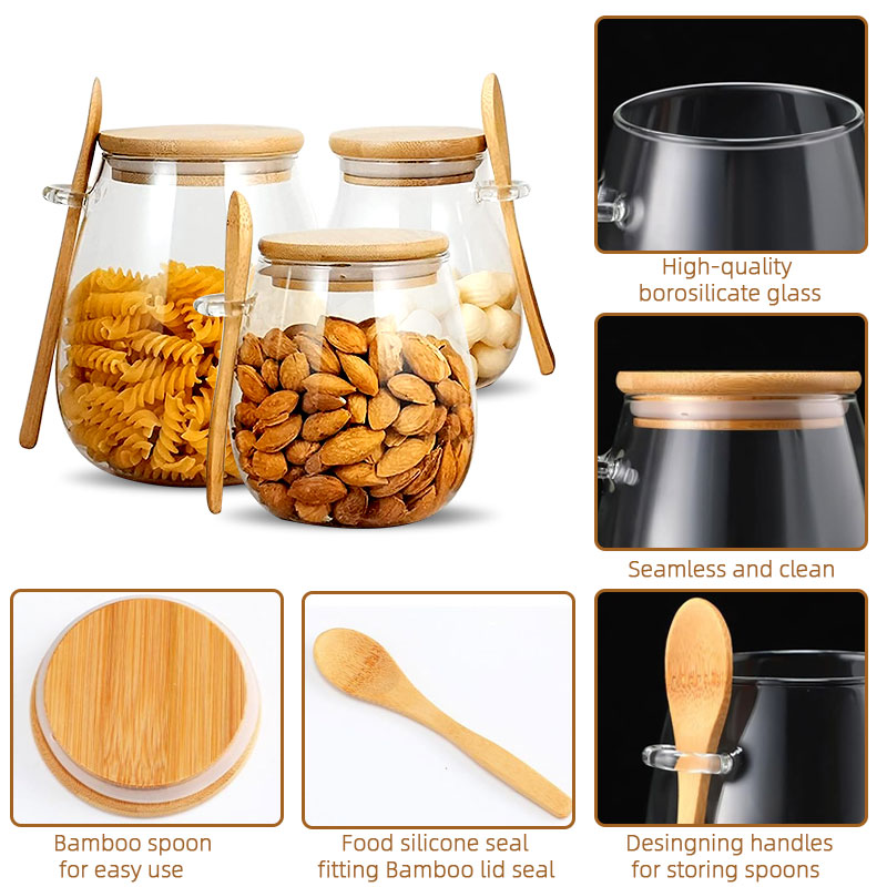 34oz sealed glass jar with spo - Food Storage Glass Set recension och pris