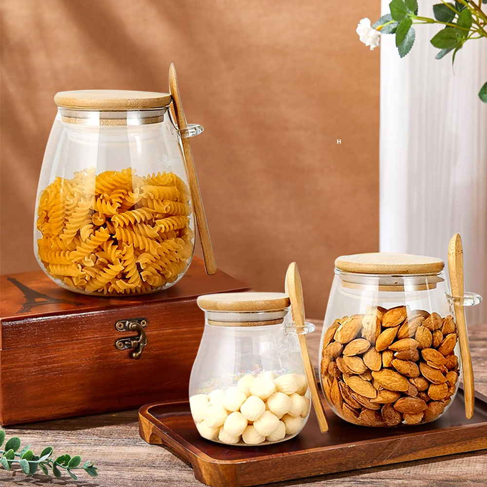34oz sealed glass jar with spo - Food Storage Glass Set recension och pris