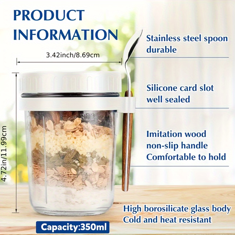1pc/2pcs Glass Oatmeal Cup, Ov - Food Storage Glass Set recension och pris