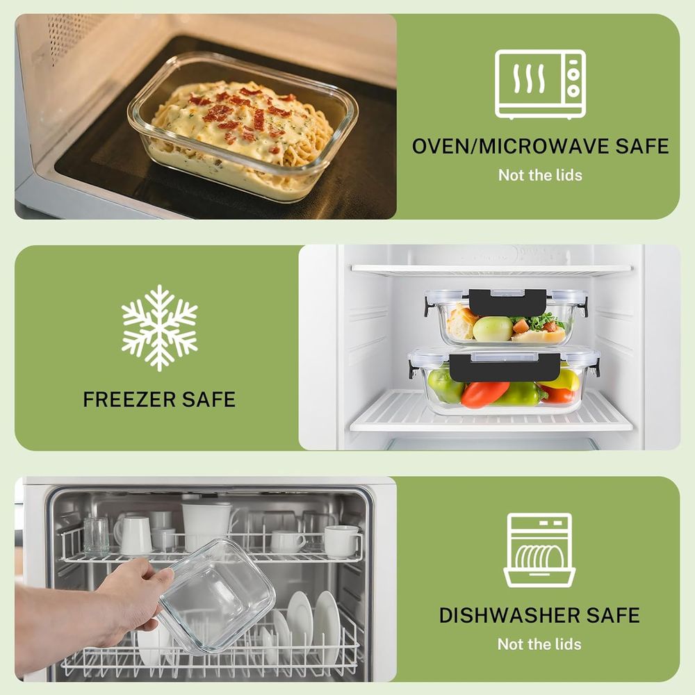 8-Piece Borosilicate Glass Foo - Food Storage Glass Set recension och pris