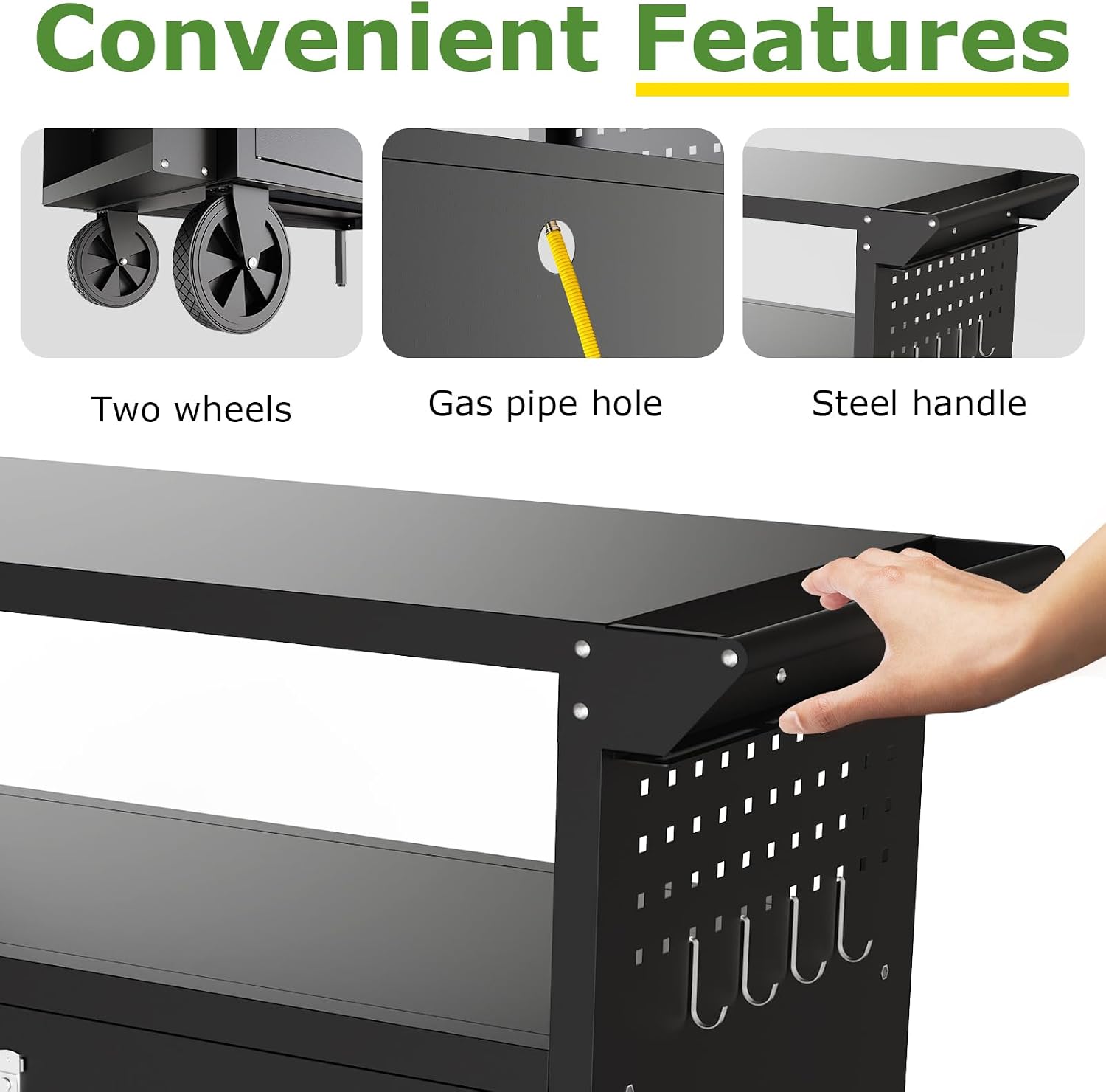 Outdoor Grill Cart Table With  - Food Storage With Wheels recension och pris