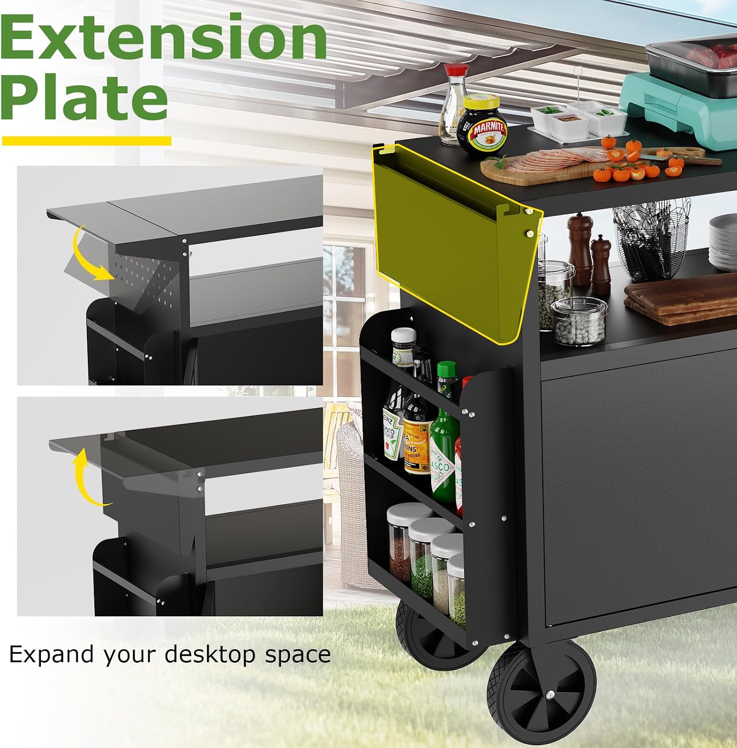 Outdoor Grill Cart Table With  - Food Storage With Wheels recension och pris