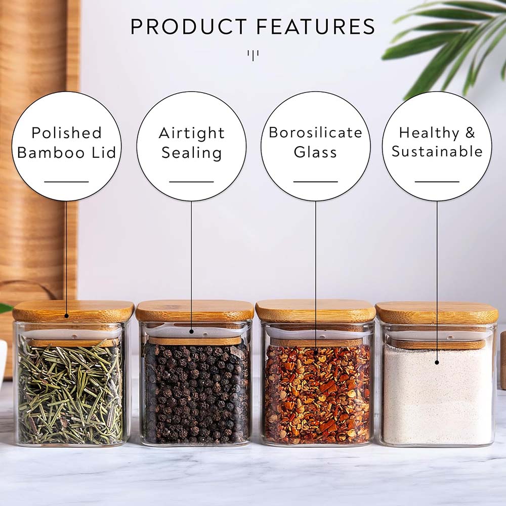 5oz Glass Jars Set with Spice  - Food Storage Glass Set recension och pris