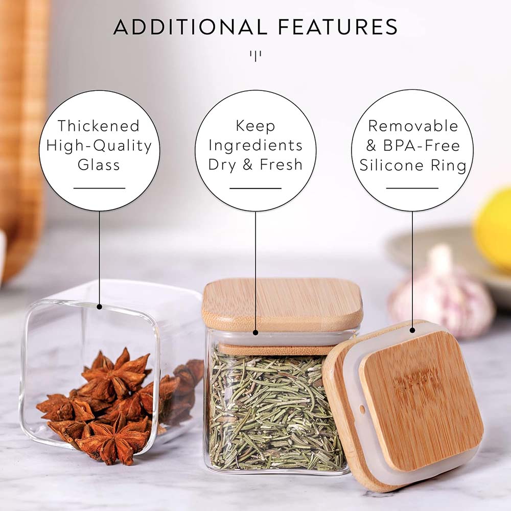 5oz Glass Jars Set with Spice  - Food Storage Glass Set recension och pris