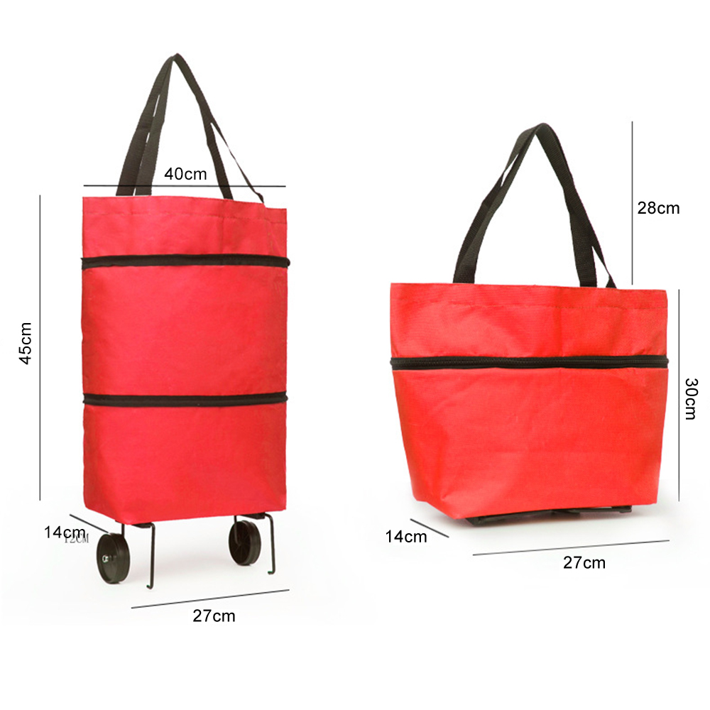 Folding Shopping Pull Cart Tro - Food Storage With Wheels recension och pris