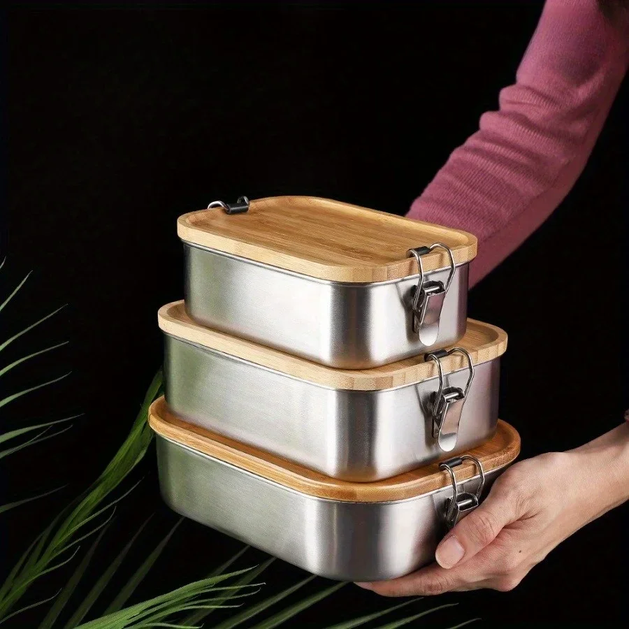 New 304 Stainless Steel Bamboo - Food Storage Lunch Box recension och pris