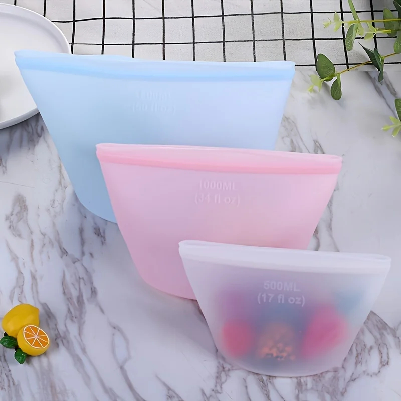 Reusable Silicone Storage Bags - Food Storage Zipper Bags recension och pris