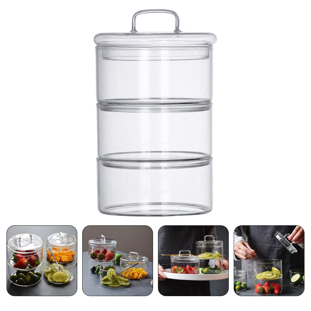 1Set Clear Glass Storage Bowl  - Food Storage Jars & Containers recension och pris