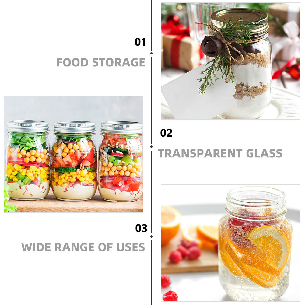 6Pcs Transparent Round Glass J - Food Storage Jars & Containers recension och pris