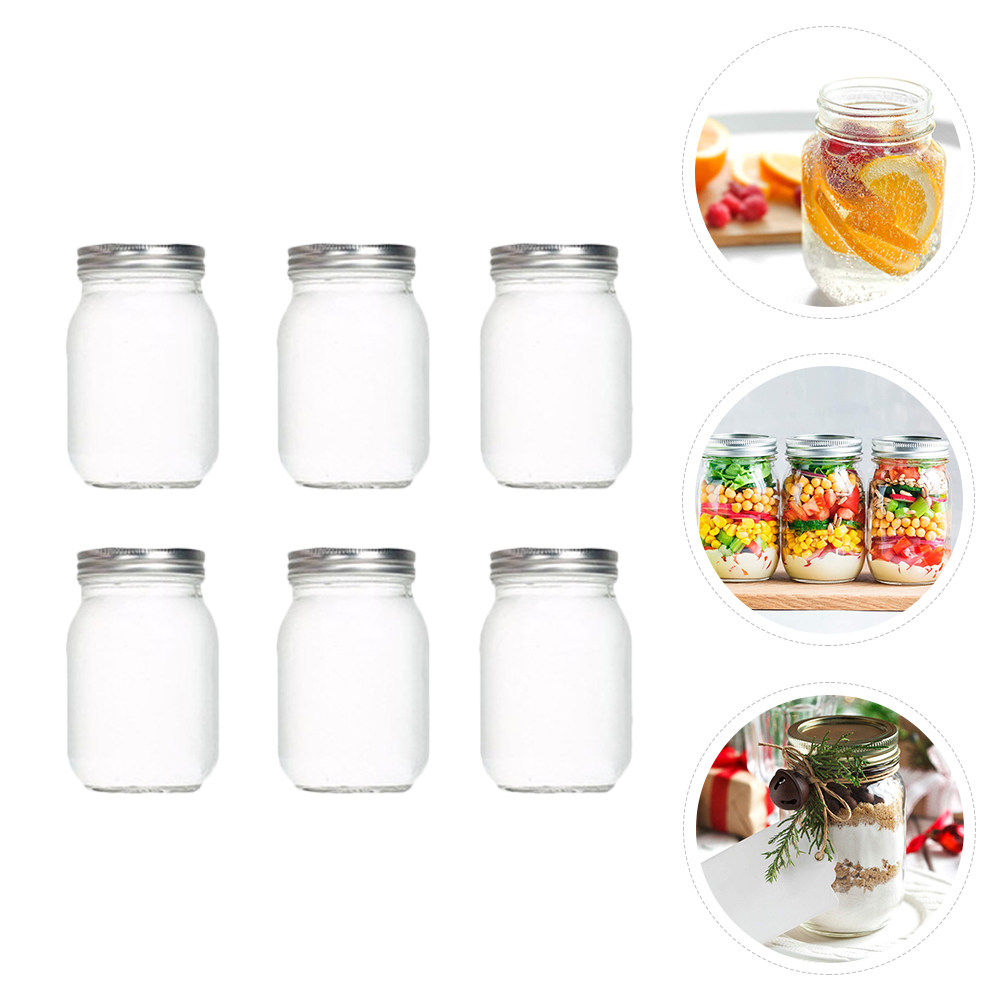 6Pcs Transparent Round Glass J - Food Storage Jars & Containers recension och pris