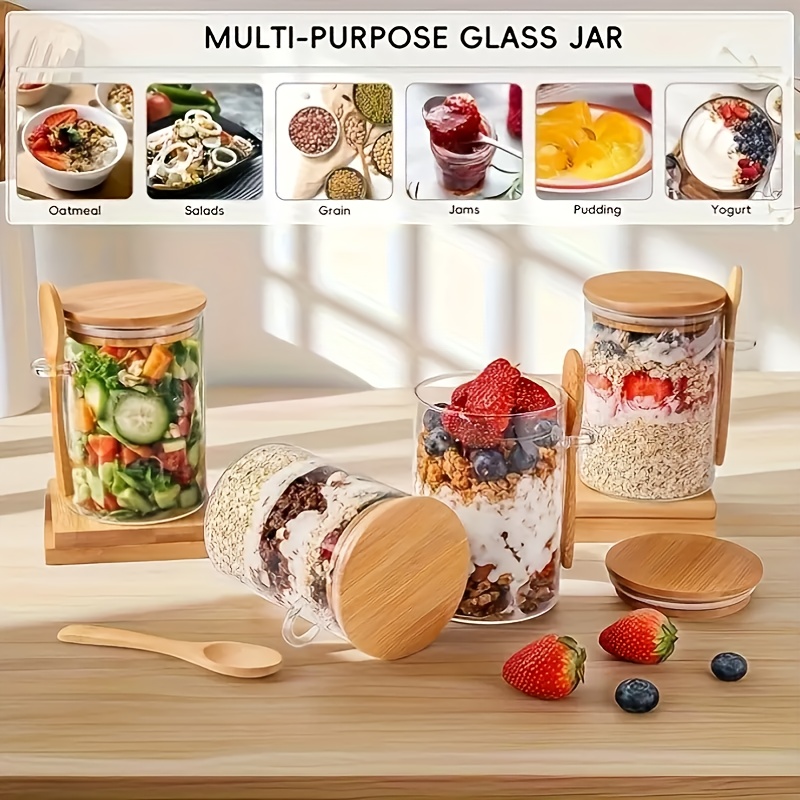 1/2/4/8Pcs Oatmeal Glass Cup S - Food Storage Glass Set recension och pris