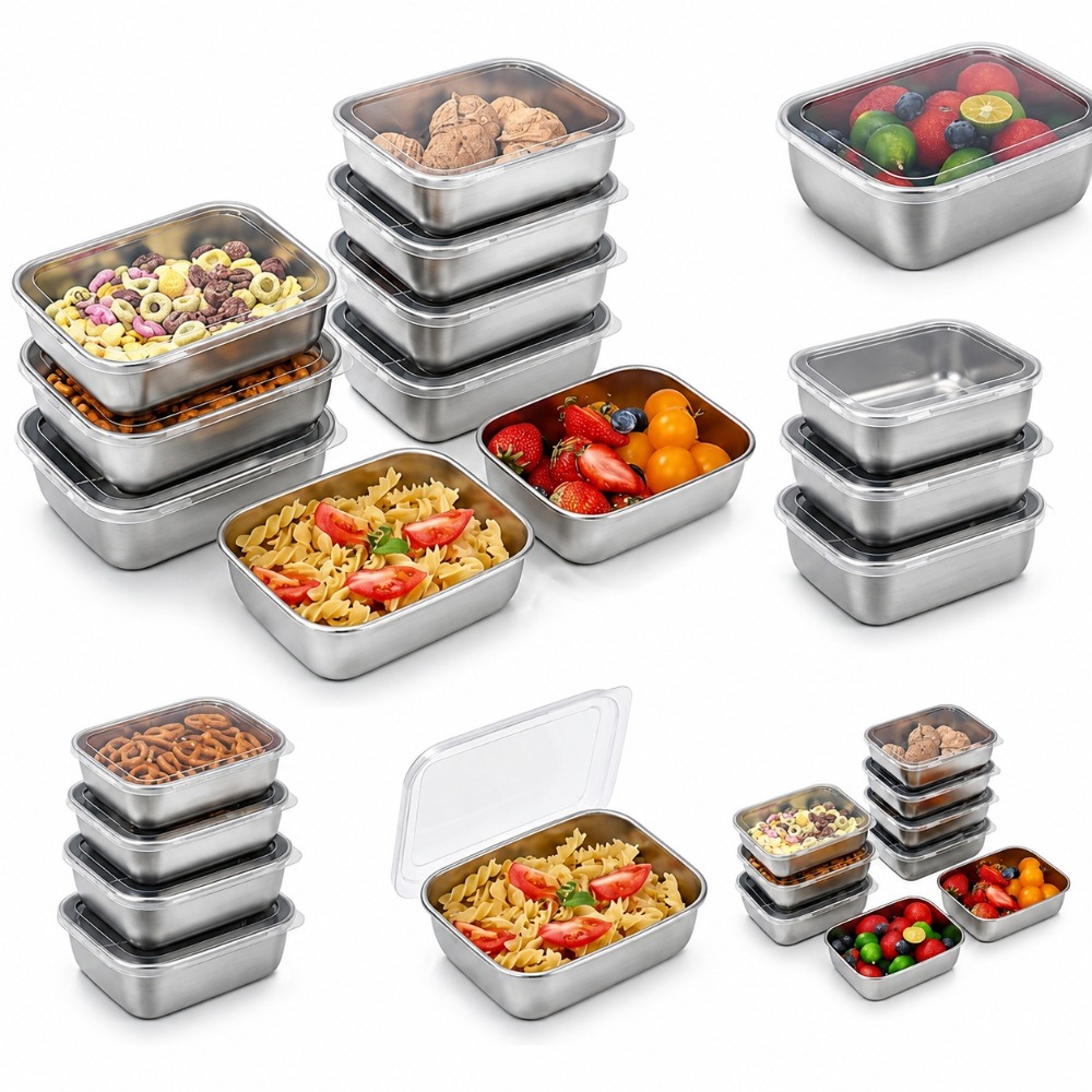 6PCS Stainless Steel Food Stor - Food Storage Lunch Box recension och pris