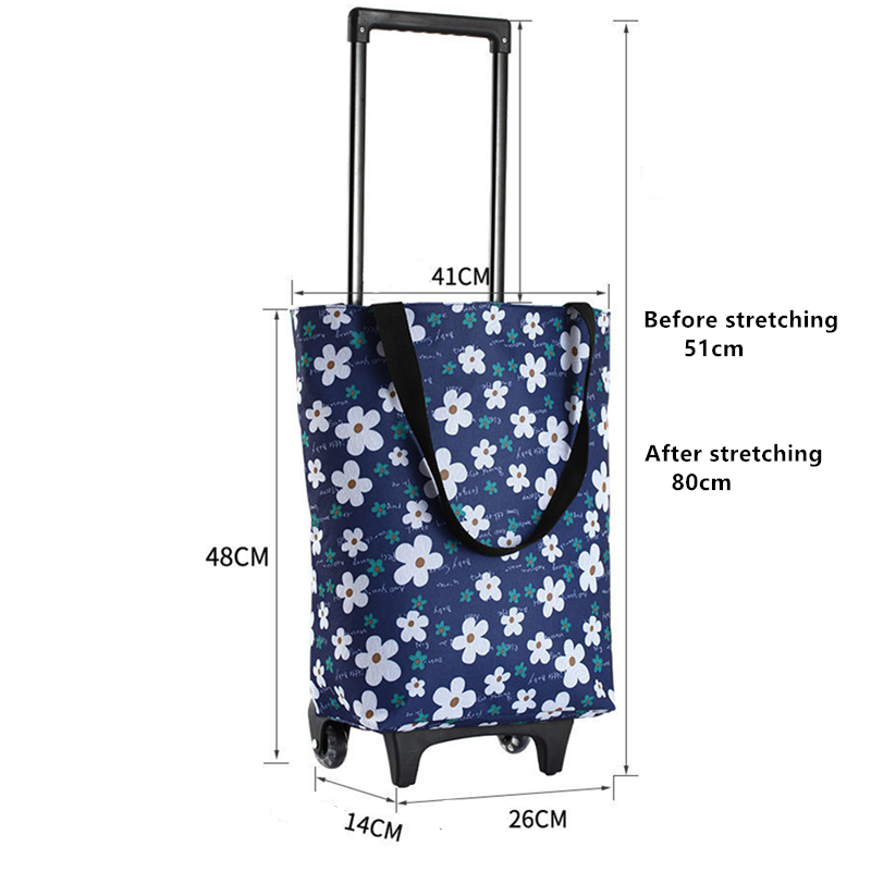 Folding Shopping Pull Cart Tro - Food Storage With Wheels recension och pris