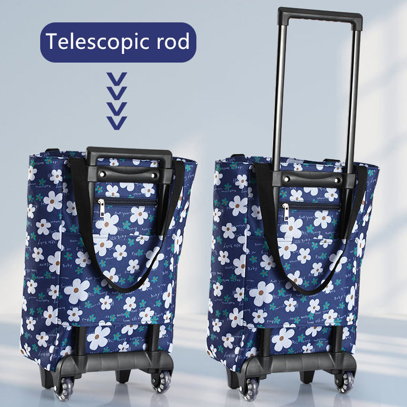 Folding Shopping Pull Cart Tro - Food Storage With Wheels recension och pris