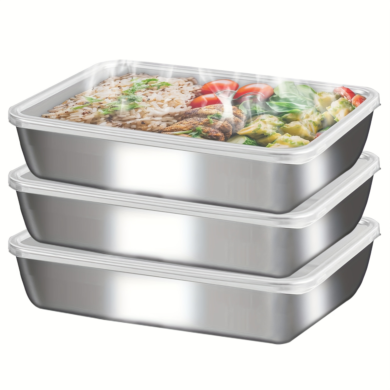 3pcs Stainless Steel Food Cont - Food Storage Lunch Box recension och pris