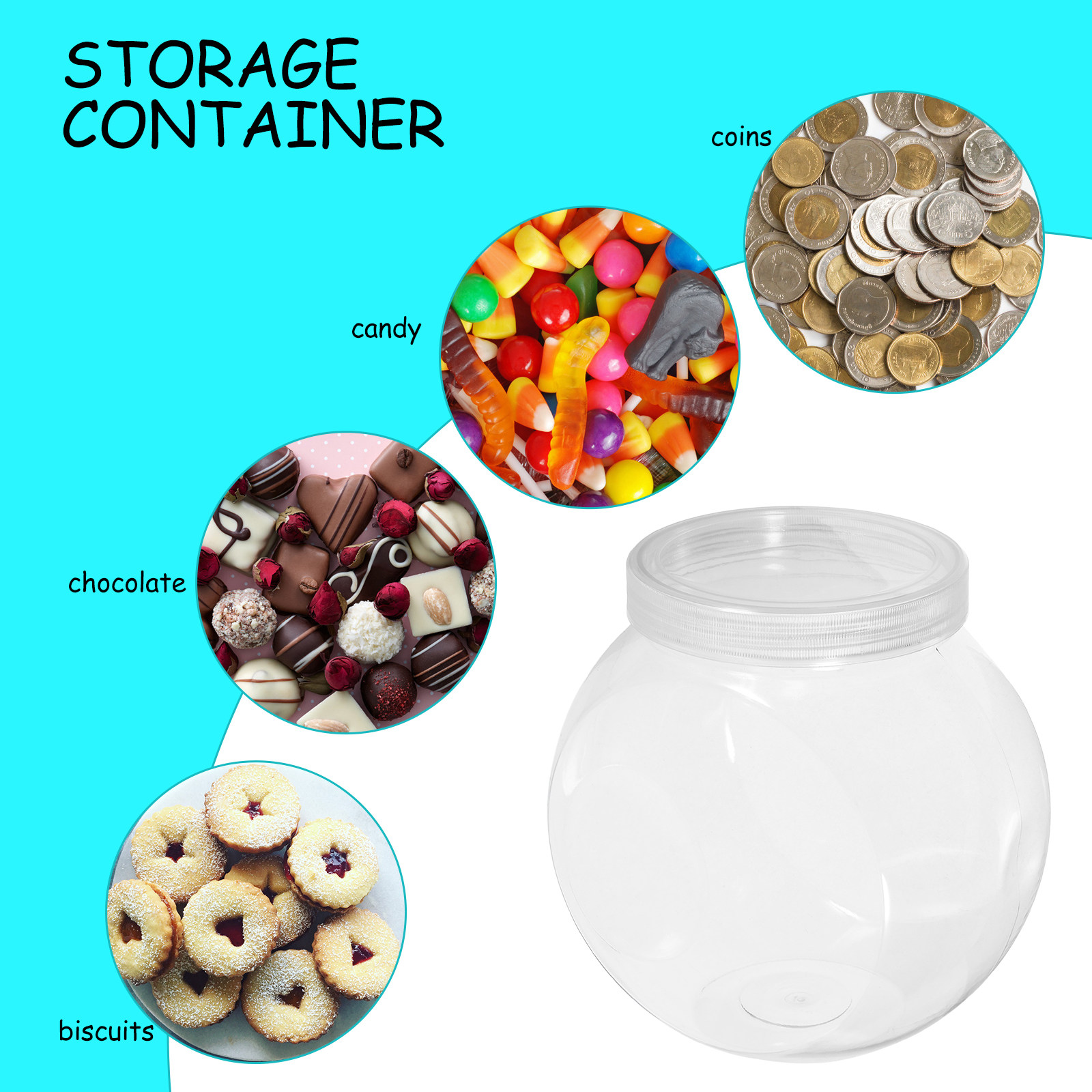 3Pcs Clear Sweet Jar 1500Ml Ro - Food Storage Jars & Containers recension och pris