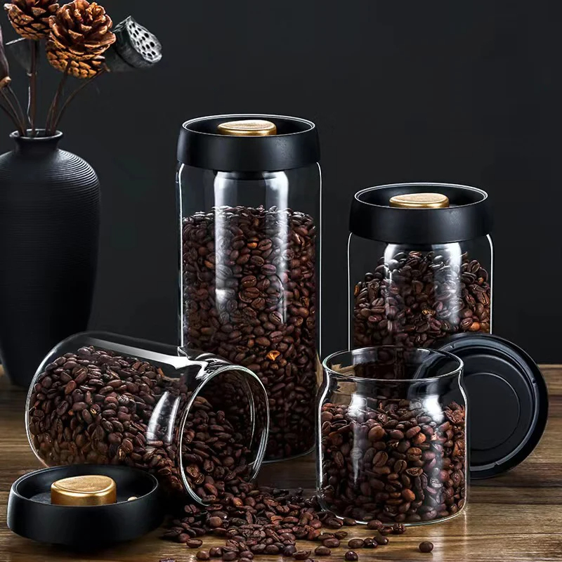 Coffee beans vacuum sealed jar - Food Storage Glass Set recension och pris