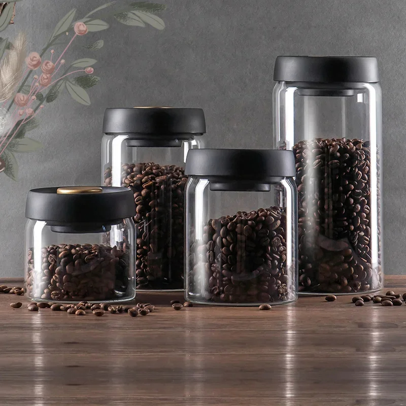 Coffee beans vacuum sealed jar - Food Storage Glass Set recension och pris
