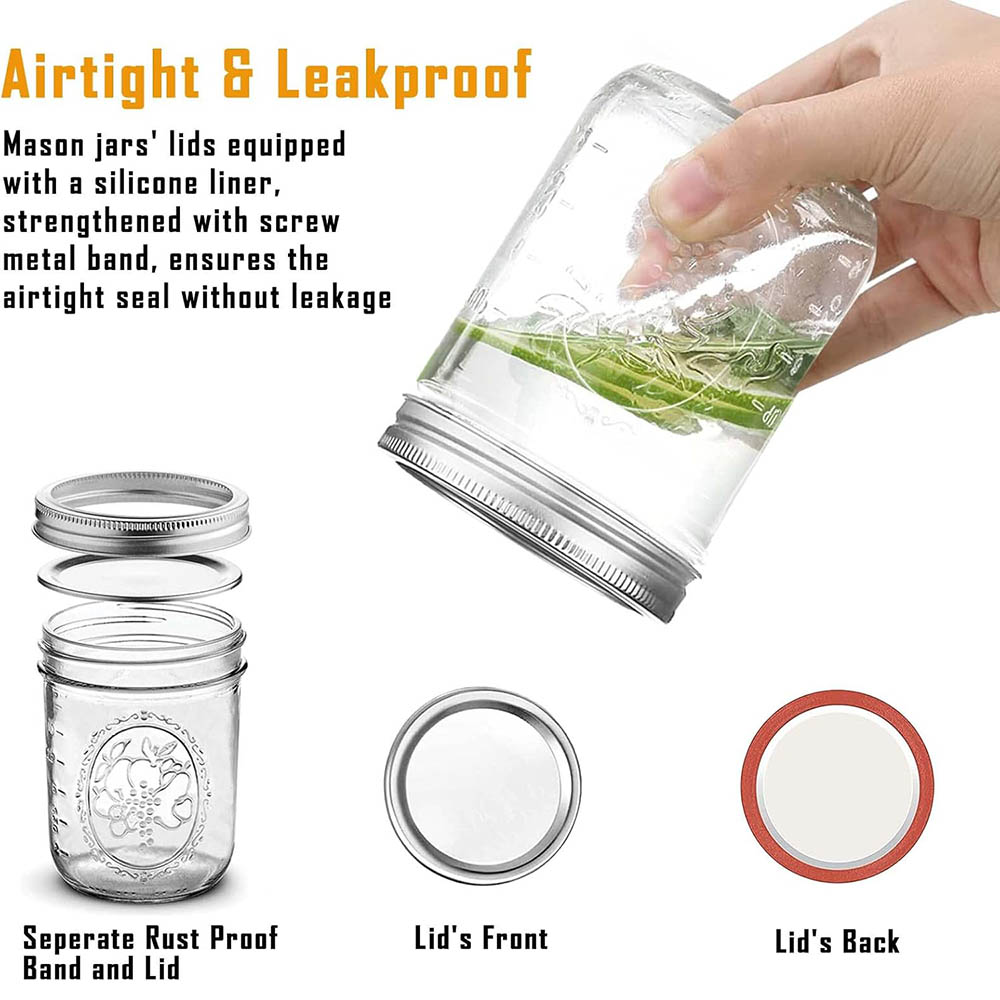 16oz Wide Mouth Mason Jars wit - Food Storage With Lids recension och pris