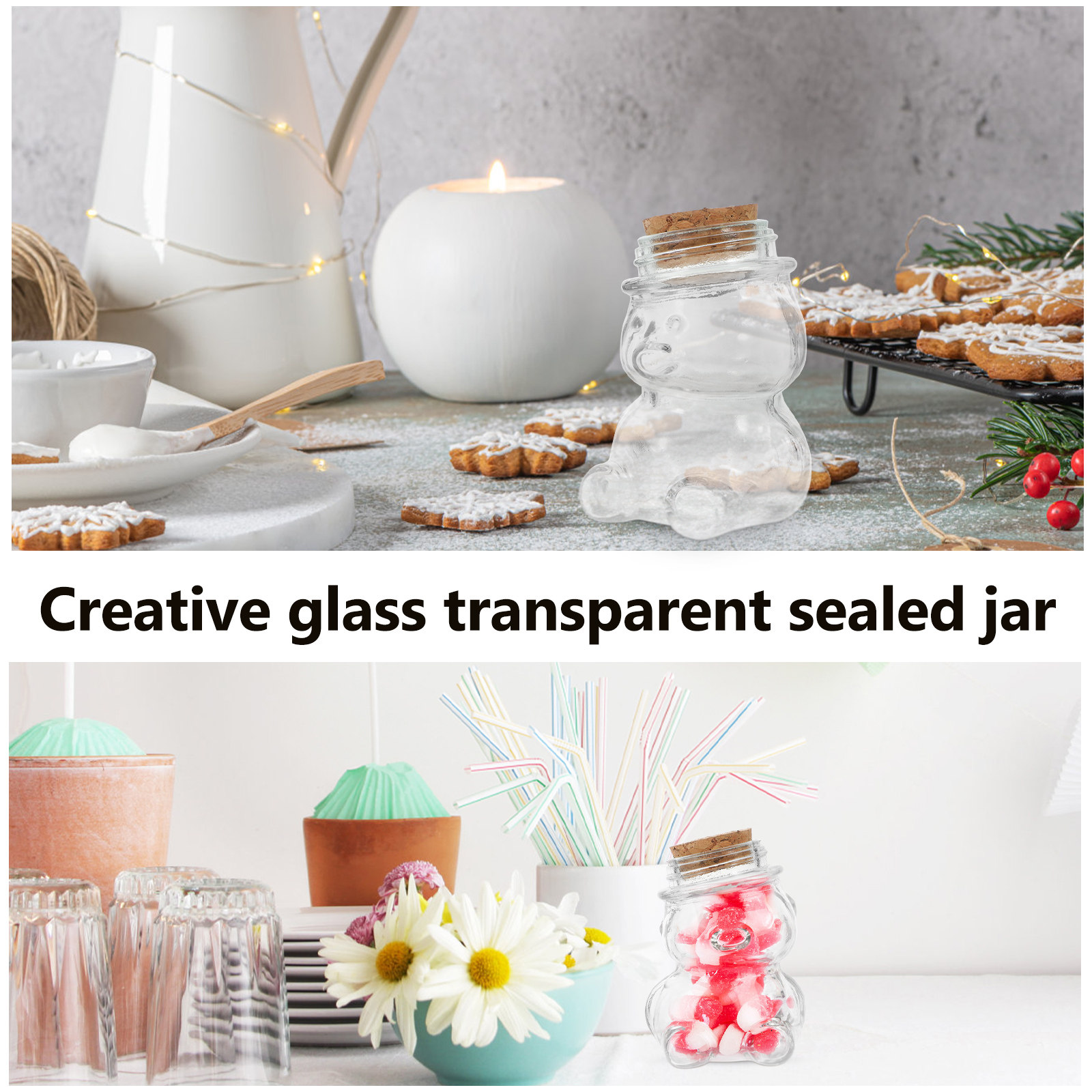 4Pcs Glass Candy Jar Set Trans - Food Storage Jars & Containers recension och pris