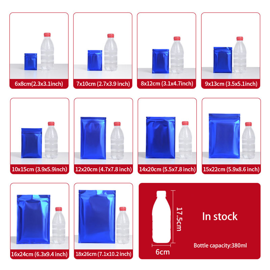100pcs Matte Blue Foil Zipper  - Food Storage Zipper Bags recension och pris