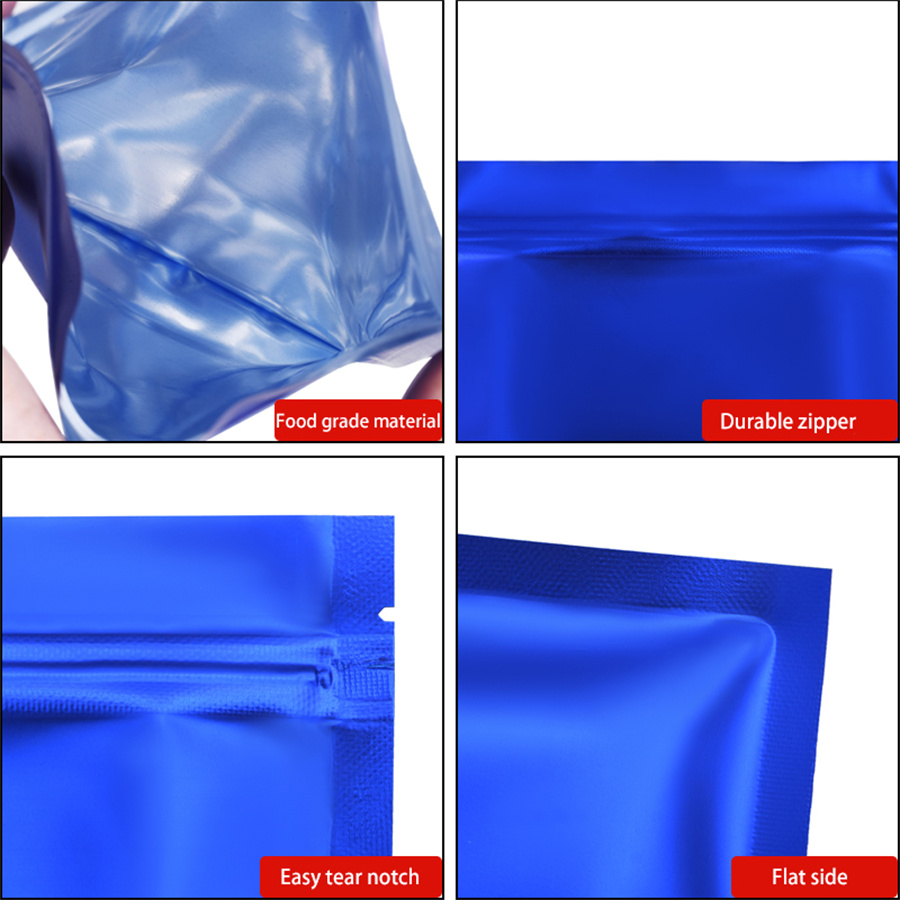 100pcs Matte Blue Foil Zipper  - Food Storage Zipper Bags recension och pris