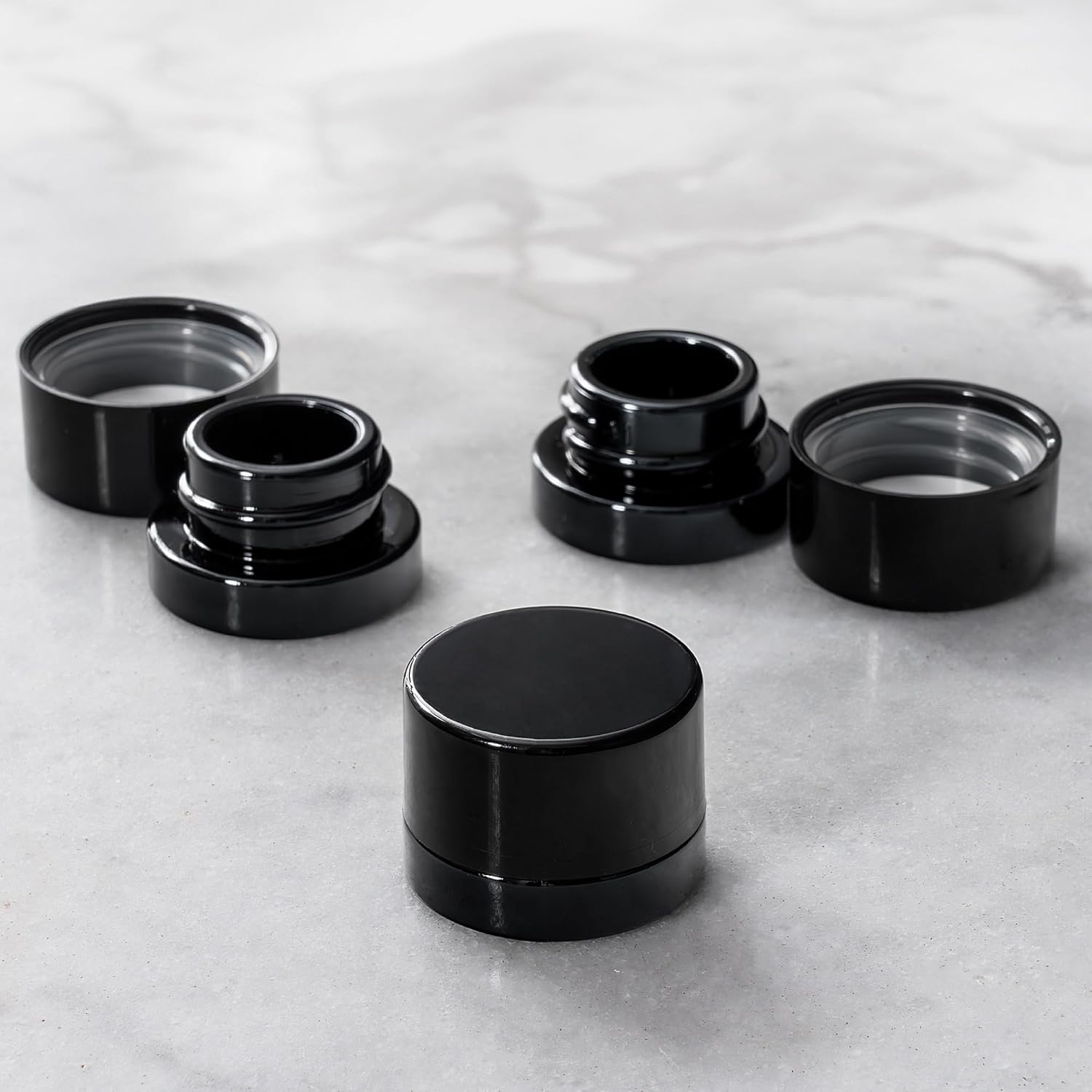 5ml Thick Black Glass Jars wit - Food Storage Glass Set recension och pris