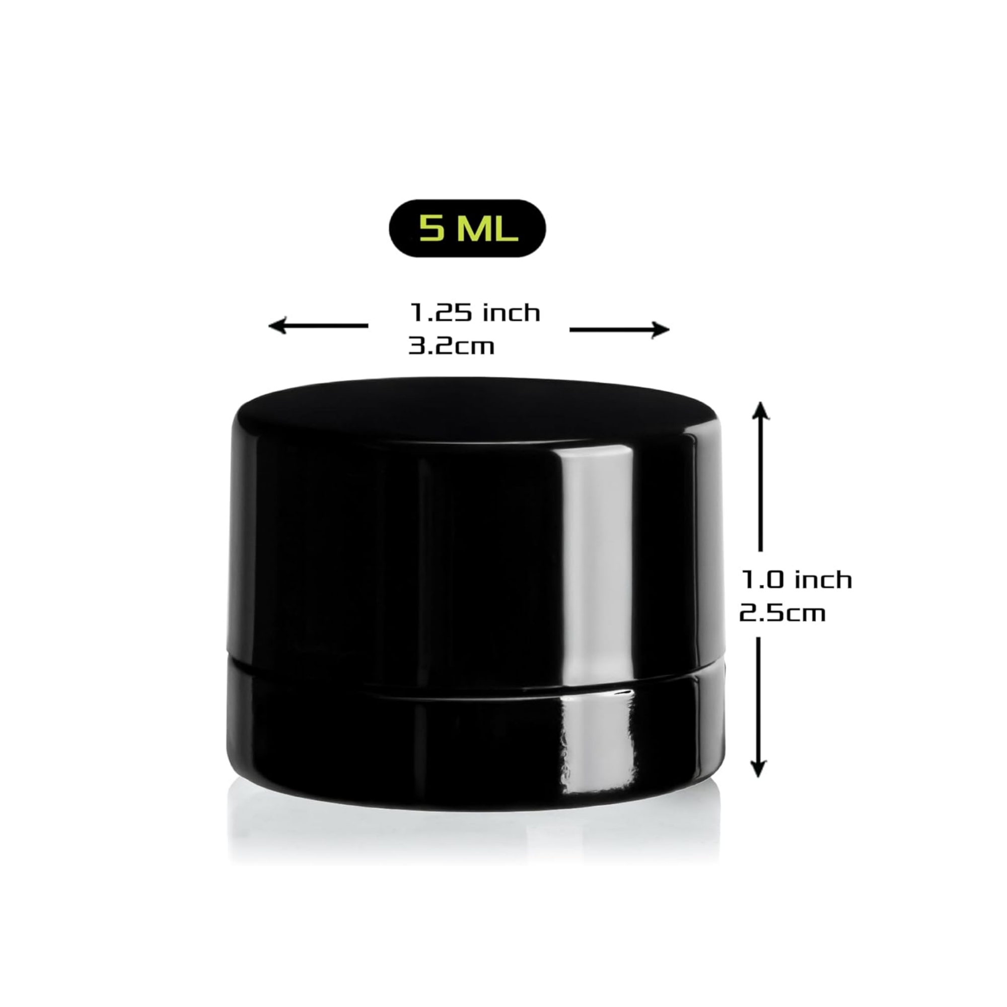 5ml Thick Black Glass Jars wit - Food Storage Glass Set recension och pris