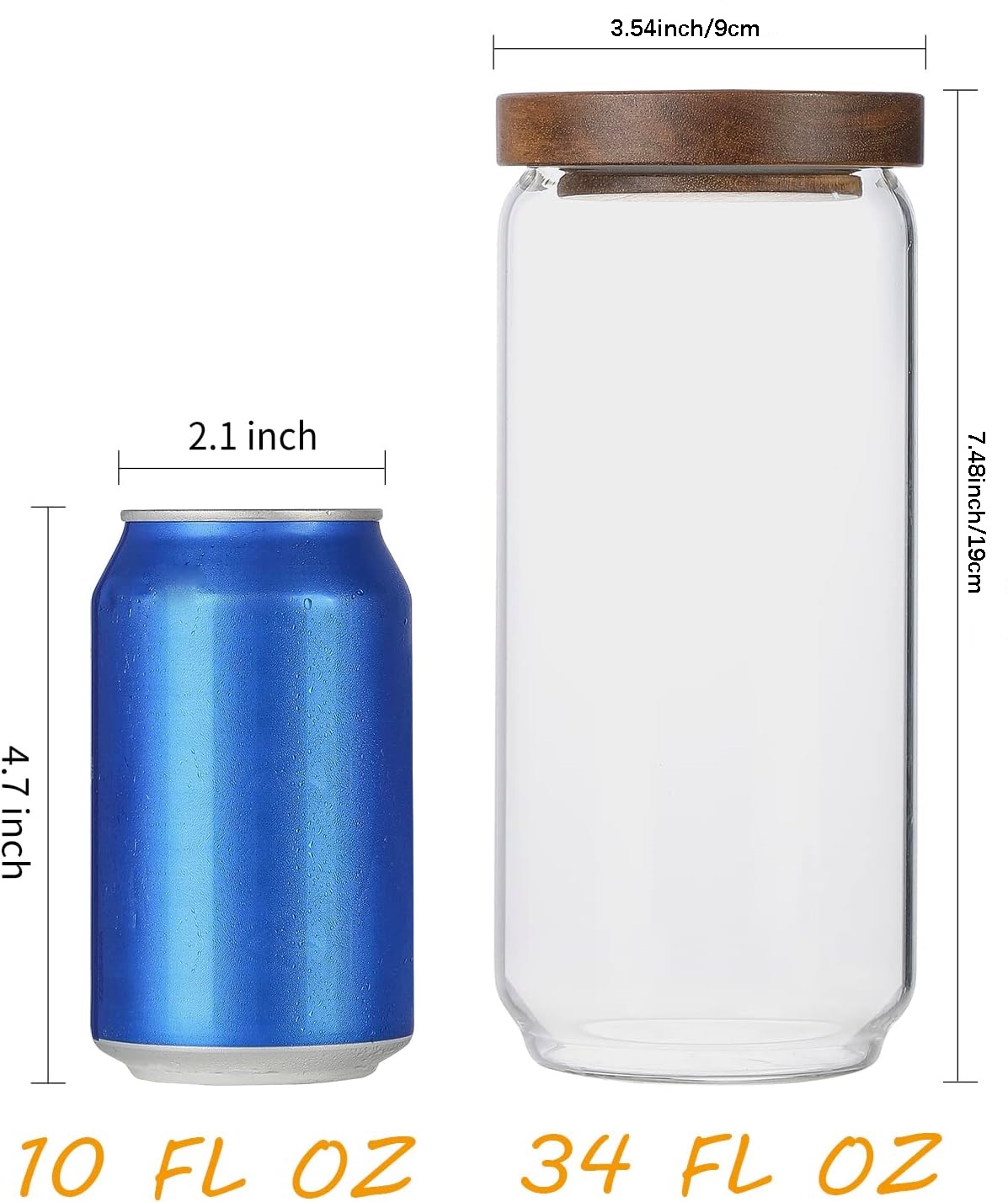 4 Pack 34 OZ Glass Jars with W - Food Storage Glass Set recension och pris