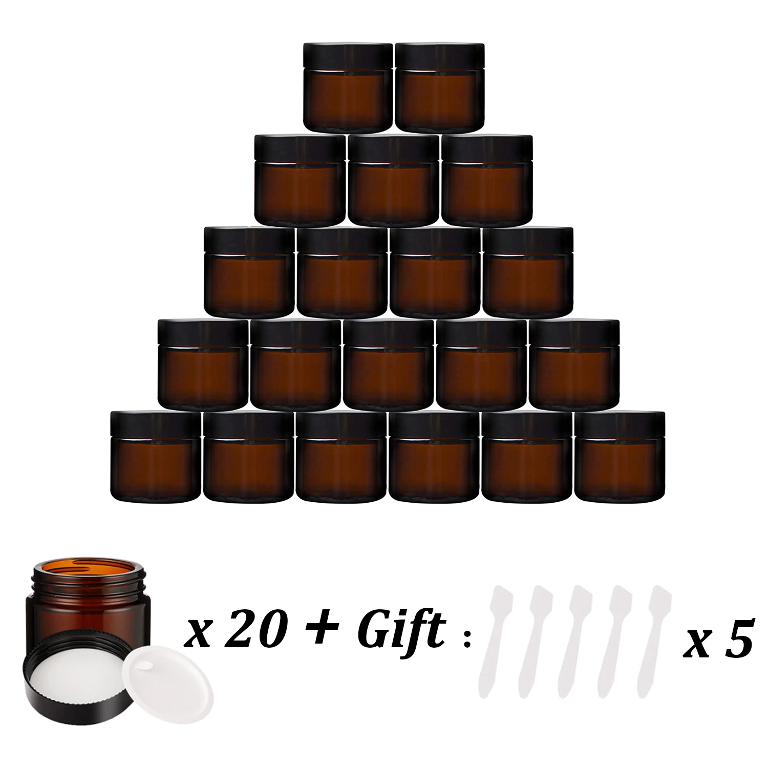20PCS Small Amber Glass Jars w - Food Storage Glass Set recension och pris