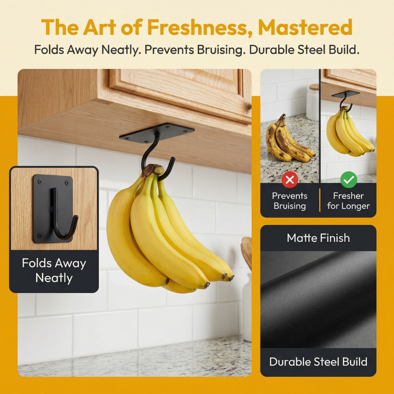 Black Metal Self-Adhesive Bana - Food Storage Warehouse recension och pris